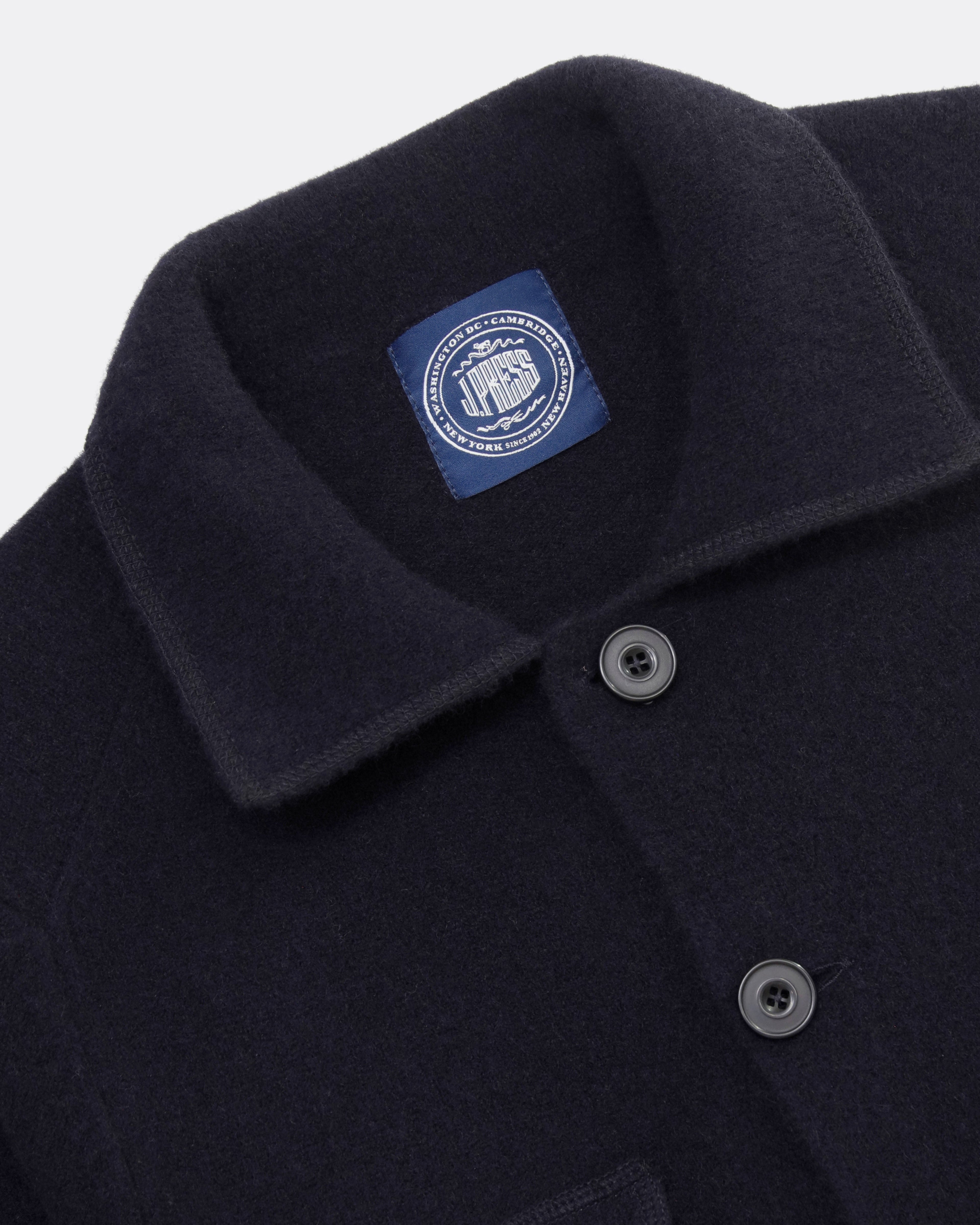 Navy Boiled Wool Knitted Shirt